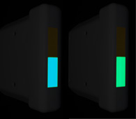 蓄光カラーはブルーとグリーンの2色