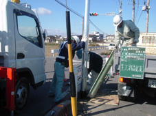 写真：道路照明灯設置工事2